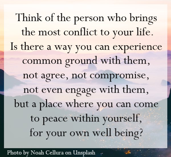 Think of the person who brings the most conflict to your life.
